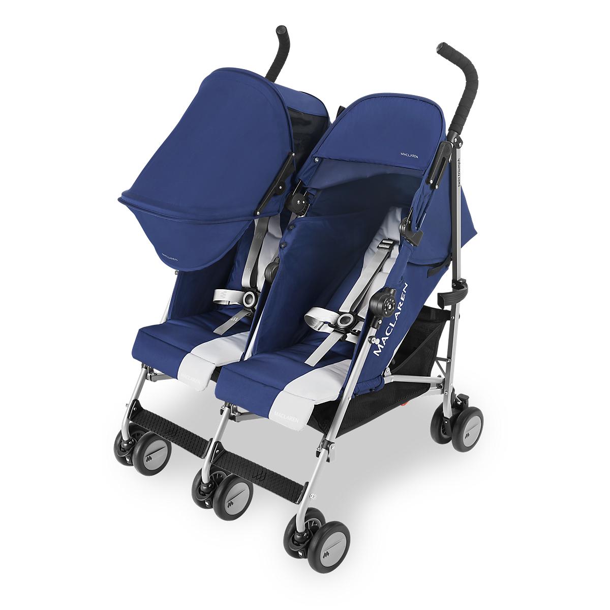 Poussette Double Twin Triumph Medieval Blue Silver
