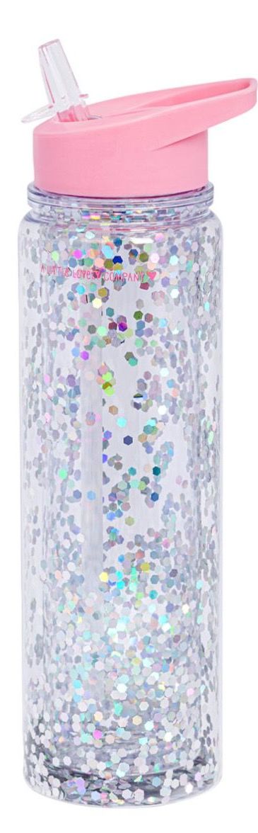 Gourde Paillettes Rose Argent XL