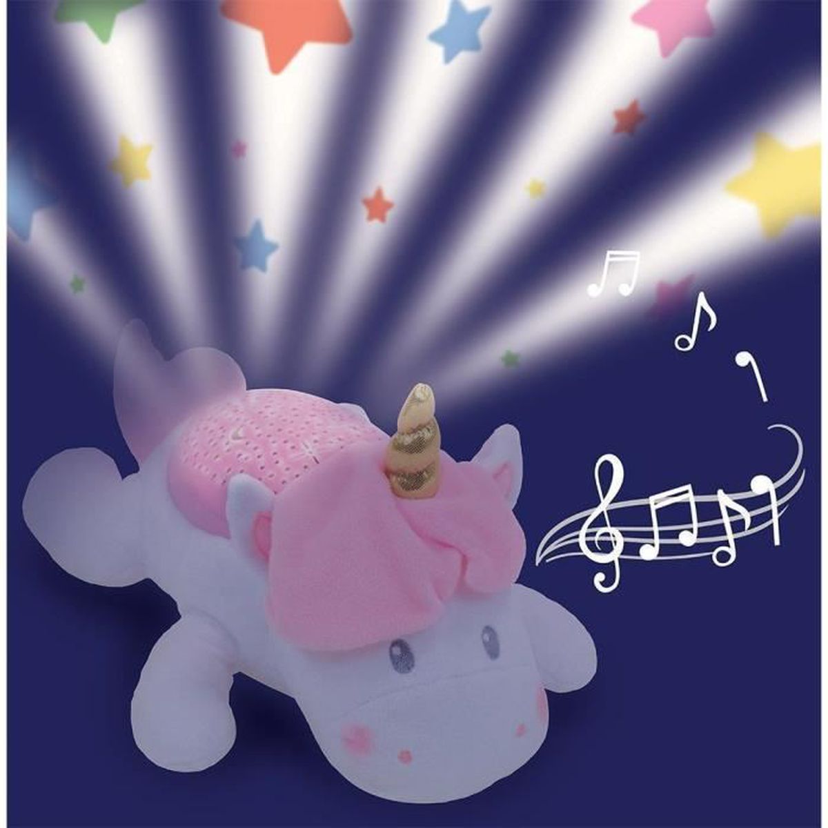 Licorne musicale et lumineuse avec sa peluche