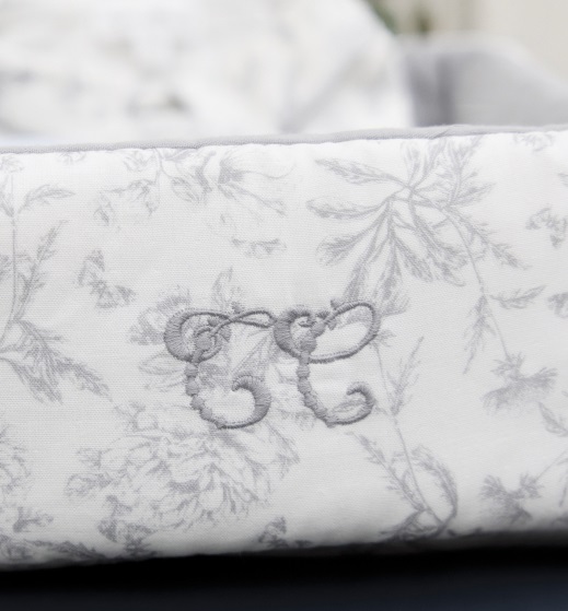 Panier de Rangement Toile de Jouy Gris Panier de Rangement Toile de Jouy Gris