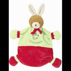 Nounours Doudou Lapin Vert