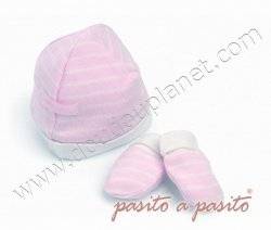 Pasito A Pasito Ensemble Bonnet et Gant Rose