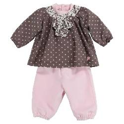 Absorba Ensemble Tunique et Pantalon Rose Chocolat 12 Mois