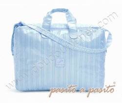 Pasito A Pasito Grande Valise Rayée Bleu