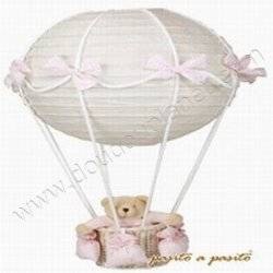 Pasito A Pasito Lampe Montgolfière Ourson Rose