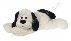 peluche chien noir et blanc